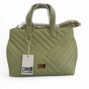 New with tags Cavalli Class Rosangela Leaf Green Satchel retails $118